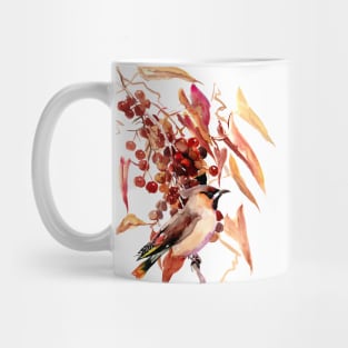 Waxwing and Fall Foliage Mug